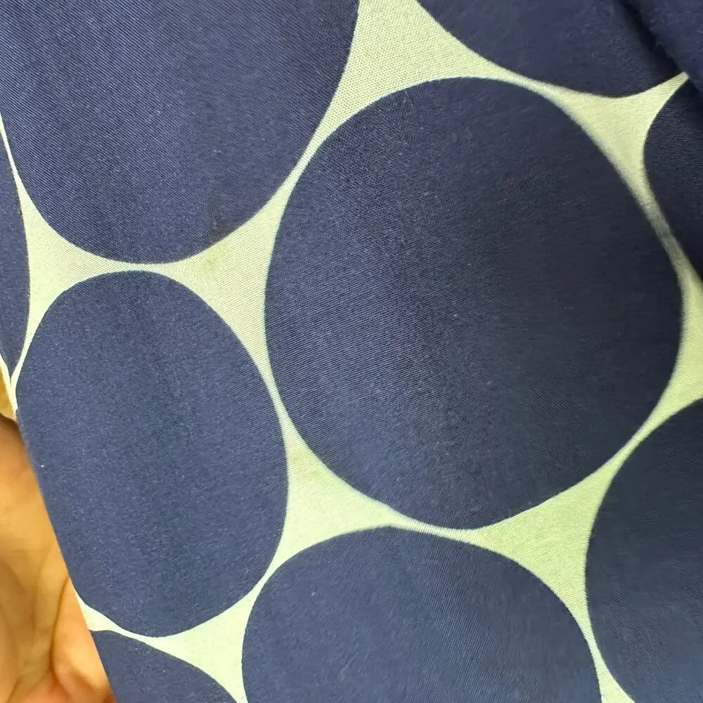 Kate Spade Polka Dot Print Ruffle Midi Dress Womens Size Large Blue Two Tone